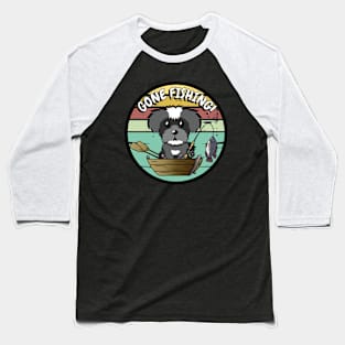 Cute schnauzer has gone fishing Baseball T-Shirt